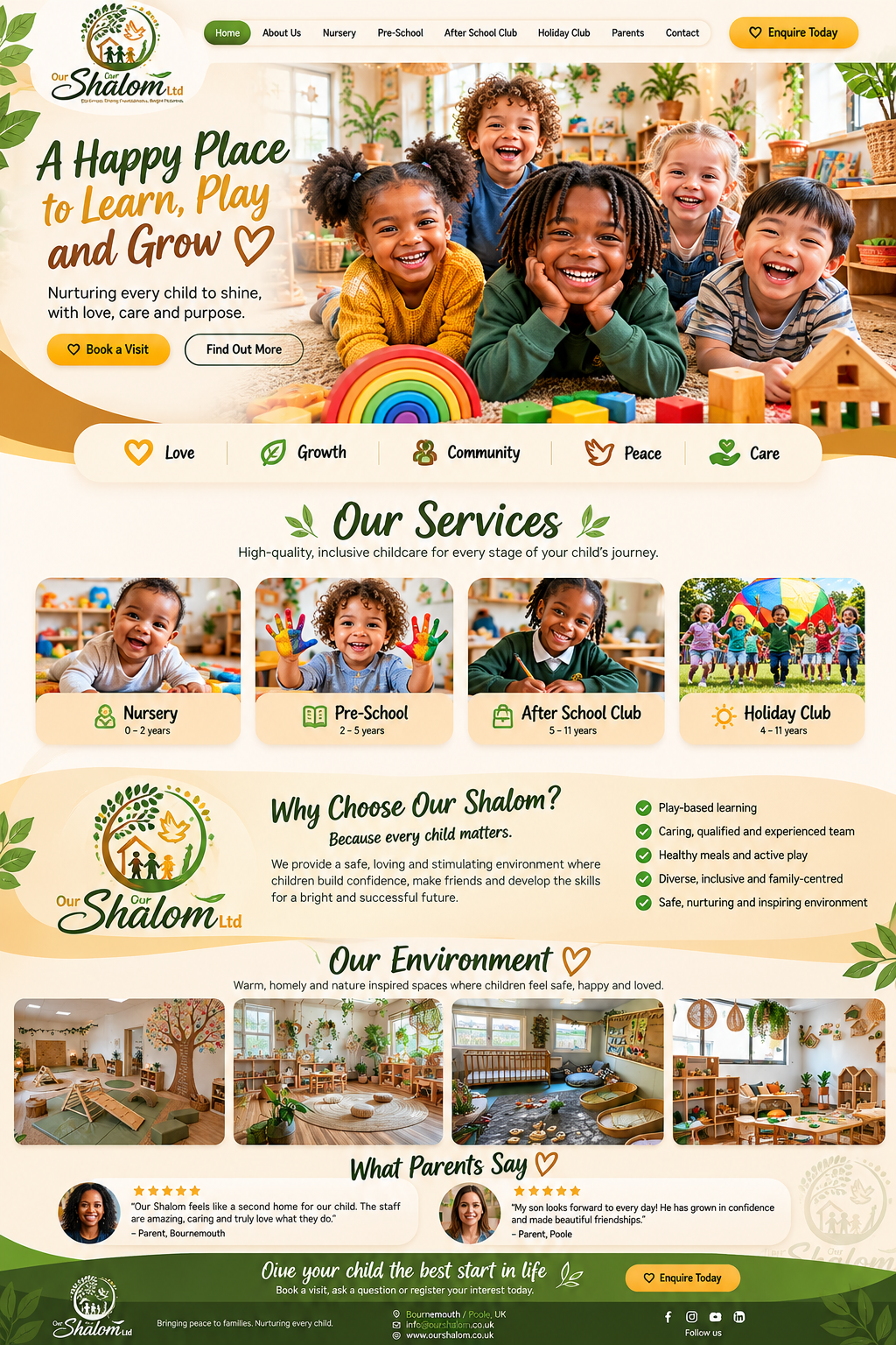 Our Shalom child-friendly nursery visual concept with diverse children